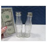 6" Glass CocaCola COKE Bottle Salt & Pepper Set