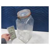 Unique Vintage 12" Glass 1973 Jar embossed