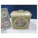Antique Lidded 7" VictorianScene Tin