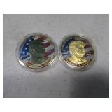 (2) DONALD TRUMP Collector Coins Tokens