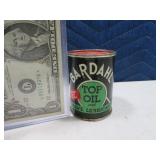 Antique Unopened BARDAHL 3" Oil Can