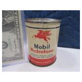 Antique MOBIL Hydrotone Oil 3.5" Sealed Can