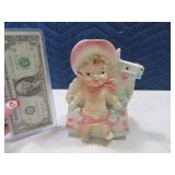 Early 6" Cowgirl Pottery Planter 50s era