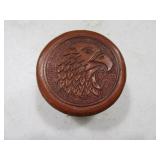 3" Leather Detailed EAGLE Stash Type Box unusual