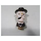 Early 3" Pottery Man w/ Hat Bottle Stopper