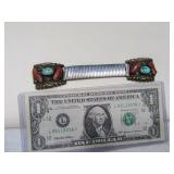 Early Pawn Sterling Silver & Turquoise Watch Band