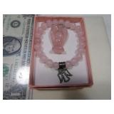 Unworn PinkBeaded Angel Necklace/Bracelet Set
