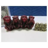 (2) Monkey See/Hear/Do No Evil Figures 2"/4"