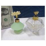 (2) Glass Early 3" Perfume Bottles