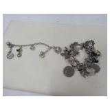 (2) Sterling Silver FULL Charm Bracelets 80g