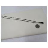 Beatiful 20" Sterling Silver Rope Necklace + Pendt