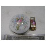(2) LIMOGES Lipstick/Mirror Pocket Case & JarASIS
