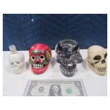 (4) asst 5"ish SKULL Decor