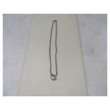 18" Sterling Necklace w/ Small Ring Pendant