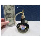 Black 5" Spray Black/Flower Perfume Bottle Atomizr
