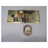 (2) Donald Trump Coin & Bill GoldLooking