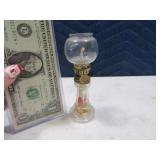 5" Vtg Glass Candy Jar Oil Lamp Look HONG KONG