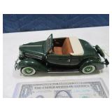 Diecast 1936 FORD Franklin Mint Green 8" Car