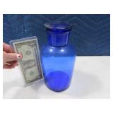 8.5" Cobalt Blue Glass Jar w/ Stopper