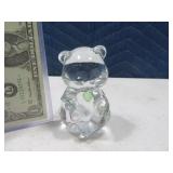 4" FENTON Solid Glass Bear GREEN Heart