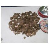 Unsorted Tin FULL Wheat Pennies Rockwell Tin