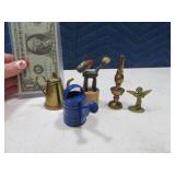(5) Miniatures Brass Lamp/Teapot PushToy Pitcher2"