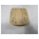 Art Deco Vintage PeacockInlay 3" Makeup Compact