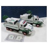 (2) Poly HESS 12" Toy Trucks w/ Backhoes