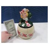 Vintage 10" Girl in Dress Cookie Jar