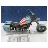 Metal 14" USA Themed Motorcycle Model Figure