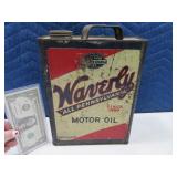 Antique WAVERLY Tin Motor Oil Can