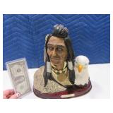 12" Indian & Eagle Heavy Figurine