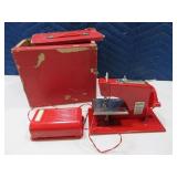 Antique Tin Mini 6" Sewing Machine Red