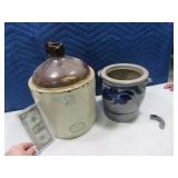 (2) Antique Crock Type Jugs AS IS