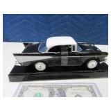 Mint 8" Diecast 1957 Chevy Black Bel Air Car