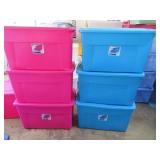 (6) Large 35gal STERLITE Storage Tubs