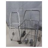 (2) Folding Metal Shopping Carts 18"&13"