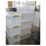(9) 64qt STERLITE Clear latchtop Storage Bins EXC