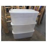 (3) Large Clear 30" Storage Tubs latchlid