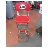 Classic Red Folding Step Stool Vintage AS IS