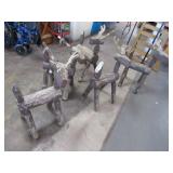 (5) Rustic Wooden Outdoor 36" Deer Figures as is