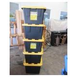 (5) HD 27gal Work Storage Tubs Black/Yellow