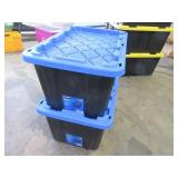 (2) HD BlueBlack 27gal Work Storage Tubs