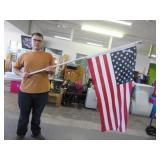 30x50 USA Nylon Flag on Pole