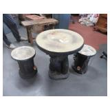 3pc Poly BEAR Themed Outdoor 24" table & Stool SET