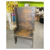 26" Rustic Wood Highboy Type Neat Bench