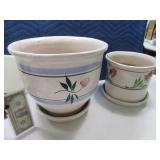 (2) 13"/9" Planters heavy pottery type