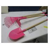 3pc Girls~Garden Compact Kids Yard Tool Set
