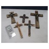(5) Religious CROSS Wall Decor 10"ish grpBB
