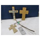 (4) Religious CROSS Wall Deocr 5" to 15" grpCC